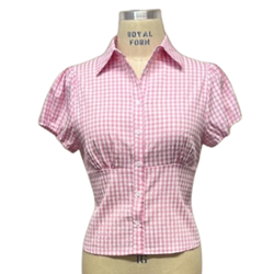 Curvy Pink Gingham Button Down