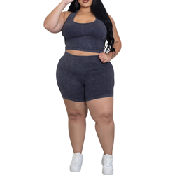 Curvy Seamless Tank Top and Shorts Set