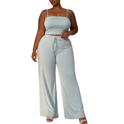 Curvy Coastal Breeze Top and Pants Set