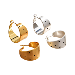 Polka Dot Large Hoop Earrings