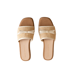 The Andrea Bow Raffia Slide