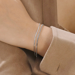 Stainless Steel Layered Silver Bracelet