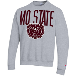 Champion Mo State Bear Head Gray Crewneck