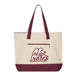 S&S Mo State Canvas and Maroon Zipper Tote Bag