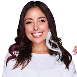HairUWear Maroon and White Wavy Clip-In