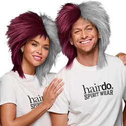 HairUWear Maroon and White Spiky Wig