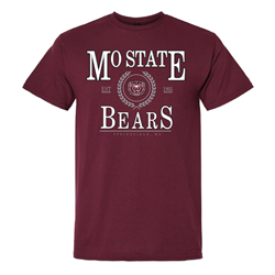 Original BearWear Mo State Est Bear Head Seal 1905 Bears Springfield Mo Maroon Tee