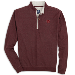 Johnnie-O Bear Head Men's Maroon Quarter-Zip Pullover