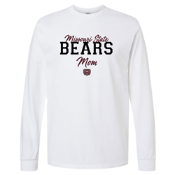 Original BearWear Missouri State Bears Mom Bear Head Ladies White Long Sleeve