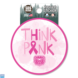 SDS Think Pink Bear Head Breast Cancer Awareness Sticker