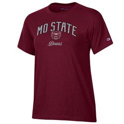 Champion Mo State Bear Head Bears Ladies Maroon Tee