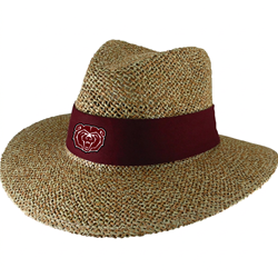LogoFit Bear Head Maroon Straw Angler Hat