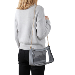 Clear Gray Stadium Satchel Bag