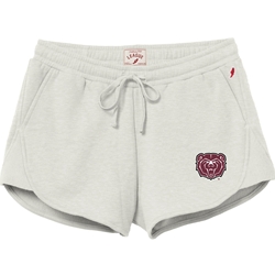 League Bear Head Ladies Reverse Fleece Oat Lounge Shorts