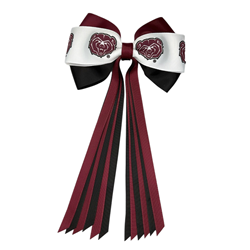 USA Bows Bear Head Layered Ribbon Clip-In Streamer Bow