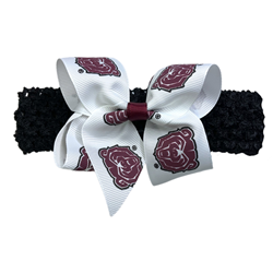 USA Bows Bear Head Bow Crochet Headband