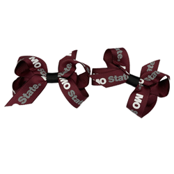 USA Mo State Maroon Ribbon Mini Clip Bows