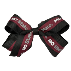 USA Bows Mo State Maroon and Black Layered Clip-In Bow