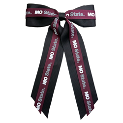 USA Bows Mo State Layered Maroon and Black Ribbon Clip-In Bow