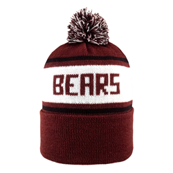 LogoFit Bears Youth Maroon and White Stocking Cap with Pom