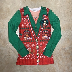 Ladies Holiday Red & Green Sweater-vest