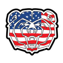 SDS American Flag Bear Head Vinyl Decal